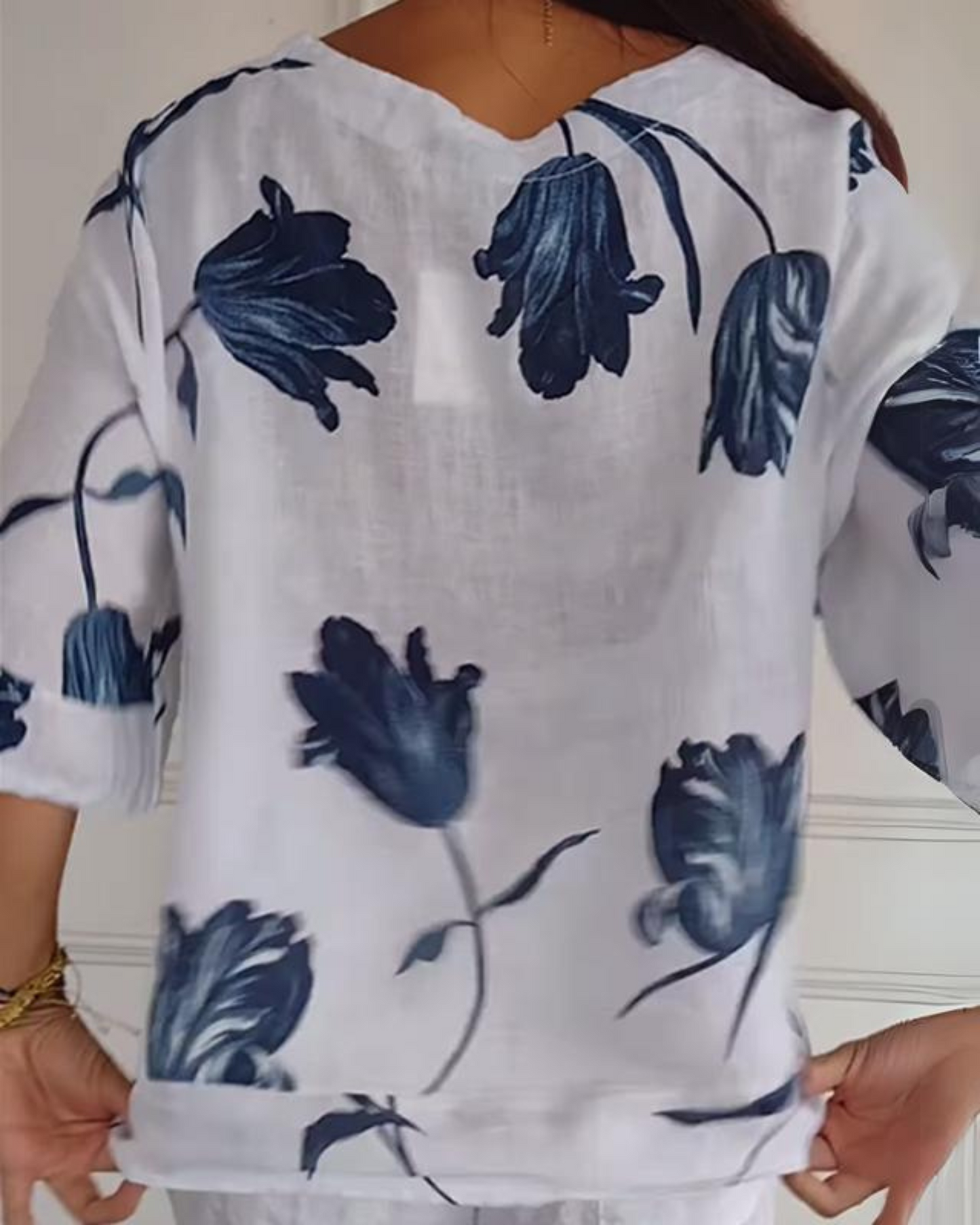 Elisa | Afslappet Blomstret Skjorte