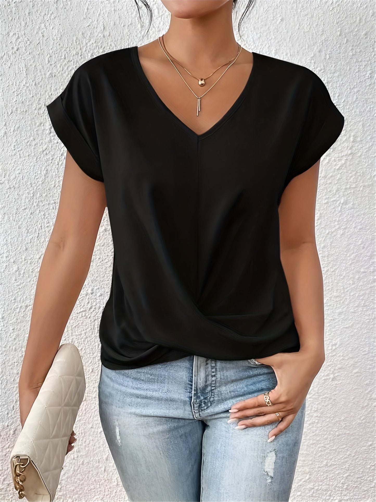 Sophie – V-hals T-shirt med hjerteudskæring