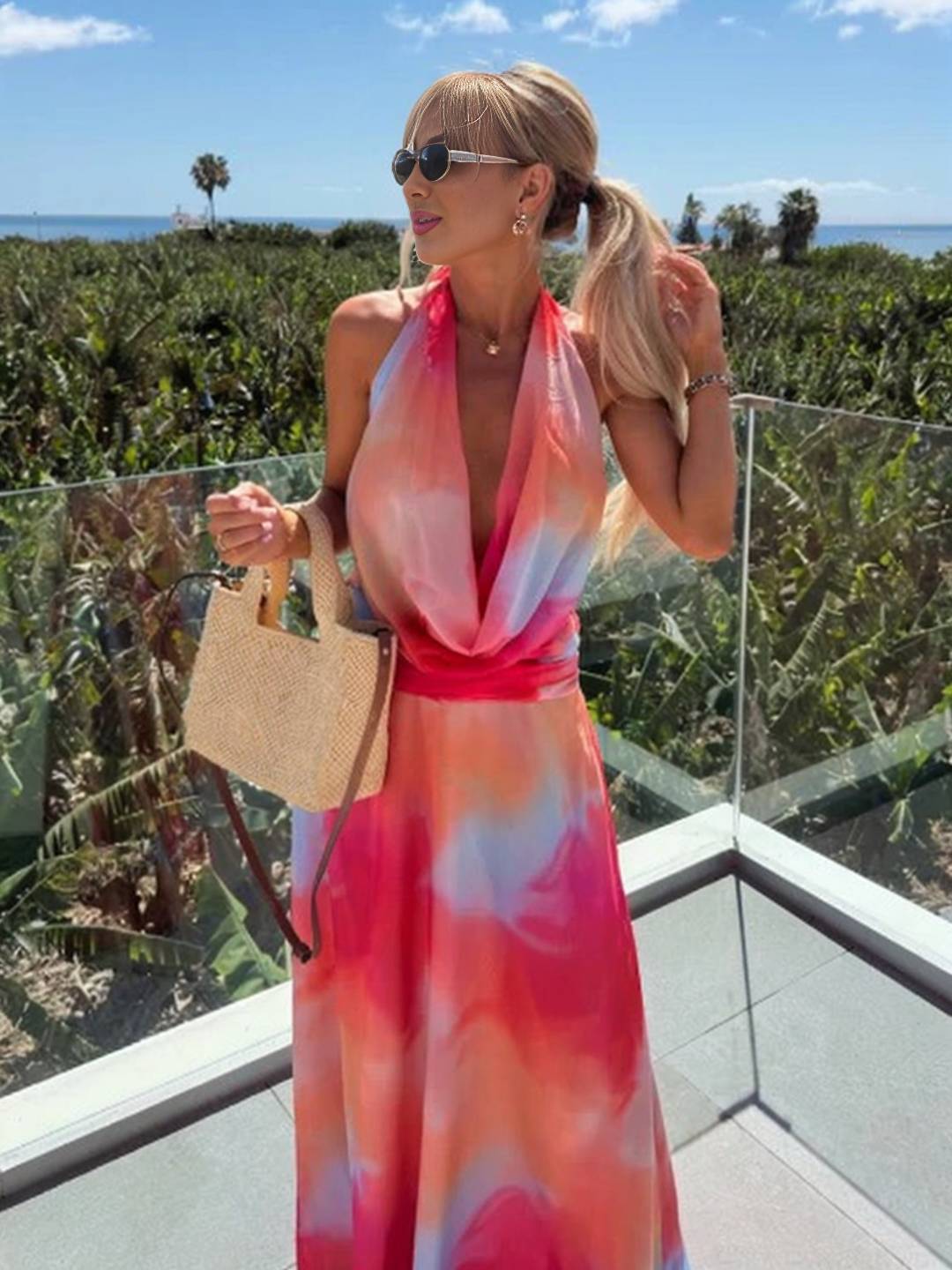 Sommerkjole – Tie-Dye Halterneck