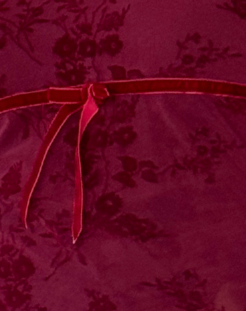 Kareena Top i Botanisk Blomst Maroon
