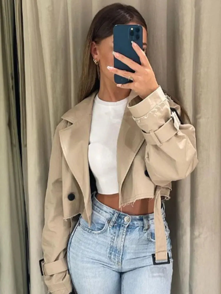 Kyra | Cropped Trench Jacket