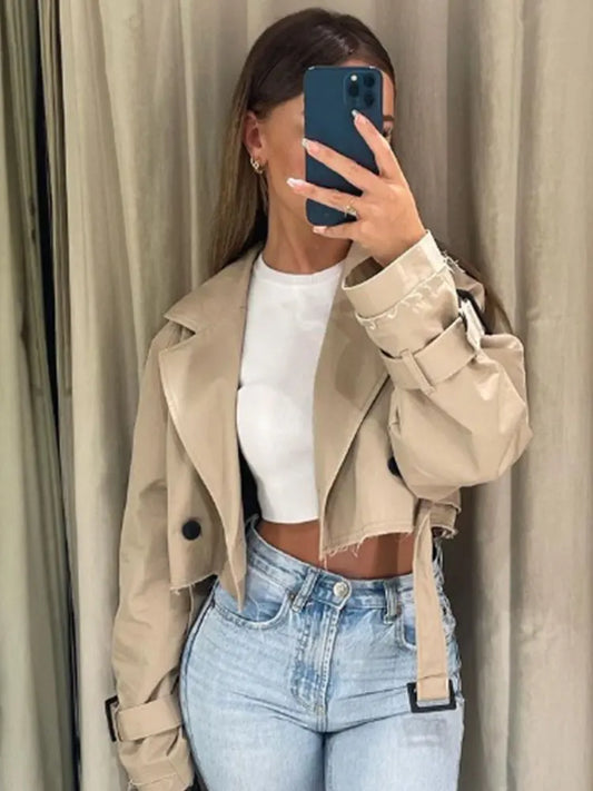 Kyra | Cropped Trench Jacket